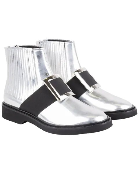 Roger Vivier Кожаные ботинки Viv Rangers, серый