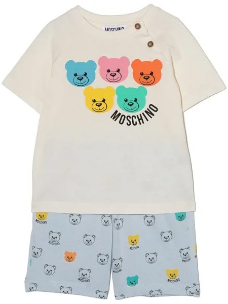 Moschino Kids комплект из футболки и шортов с принтом