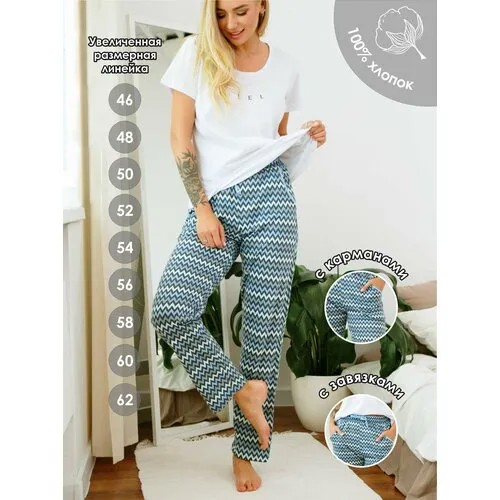 Брюки Ohana market, размер 58, голубой