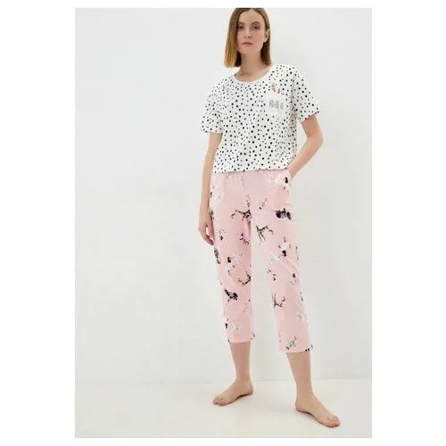 Пижама Indefini, размер M, розовый, черный