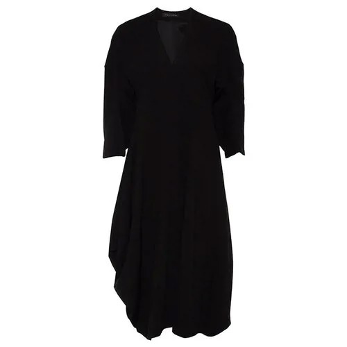 Платье Malloni, вискоза, прилегающее, размер 46, черный