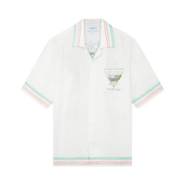 Рубашка с короткими рукавами и кубинским воротником Casablanca Tennis Club Icon Pastelle