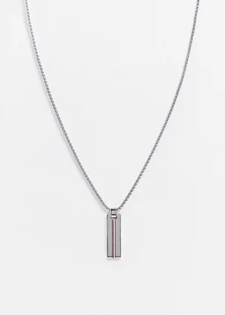 Серебристое ожерелье-цепочка с логотипом на подвеске Tommy Hilfiger-Серебряный
