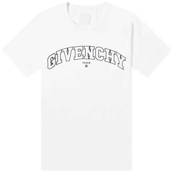 Футболка с вышитым логотипом Givenchy College, белый/черный