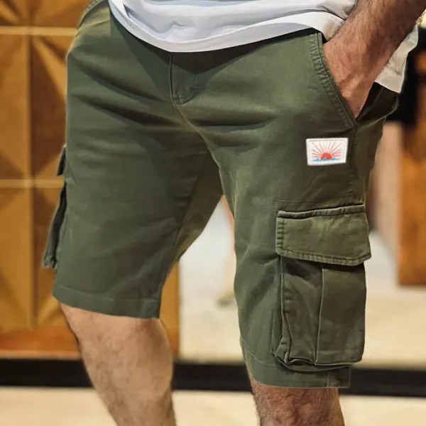 Мужские шорты в стиле ретро повседневные карманы простые уличные шорты 5 дюймов комбинезоны