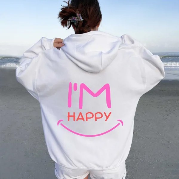 Женская худи с принтом I'm Happy