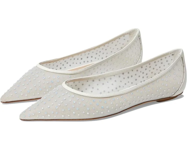 Туфли на плоской подошве Stuart Weitzman Emilia Mesh Flat, цвет White/Frosted White/Cream