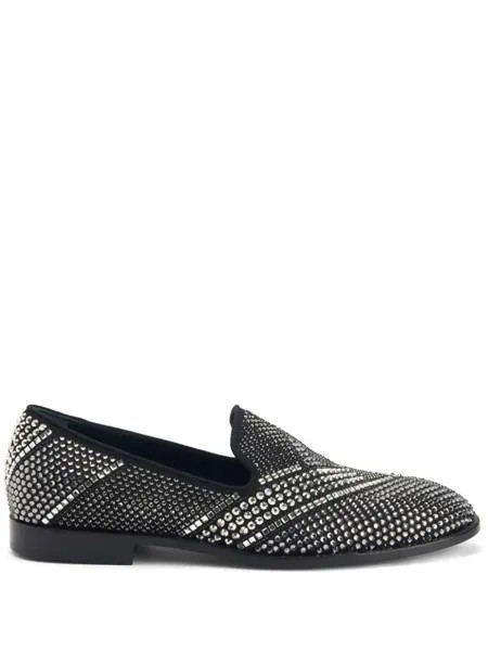 Giuseppe Zanotti лоферы Raimond с кристаллами, черный
