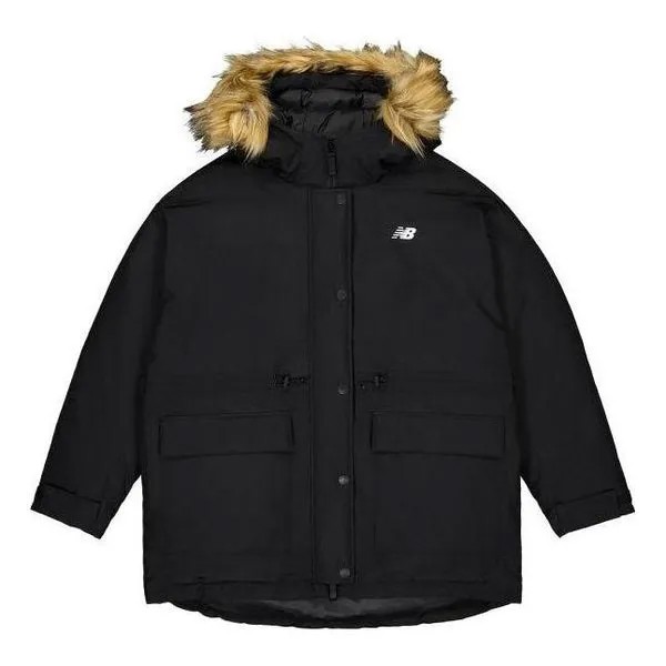 Куртка теплые полупуховики New Balance, черный