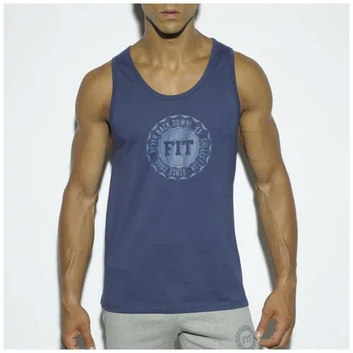 Майка ES Collection Basic Cotton Fit Tank Top, размер 2XL, синий