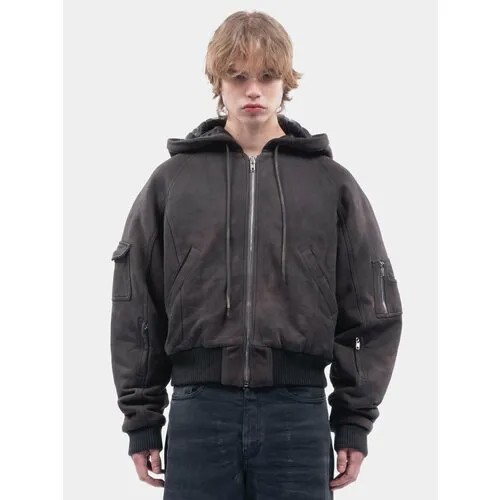 Бомбер NO/FAITH STUDIOS Cotton Hoodie Used, размер L, серый