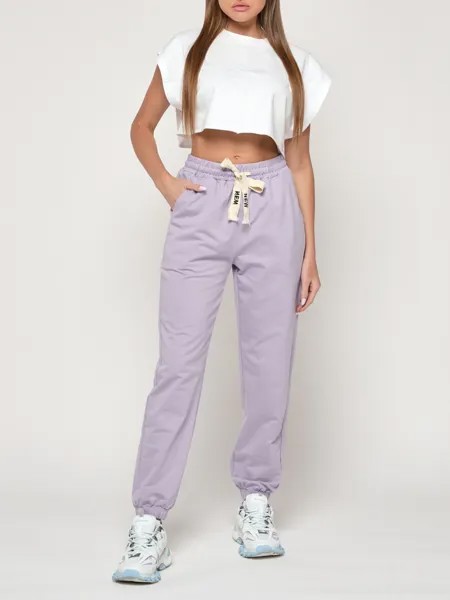 Спортивные брюки женские NoBrand AD316 фиолетовые 56 RU