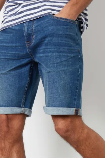 Джинсовые шорты с подворотами Threadbare, синий