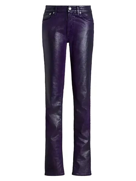 Джинсы из флокированного денима Ralph Lauren Collection, цвет aubergine