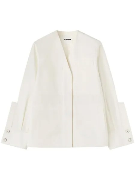 Jil Sander куртка с V-образным вырезом, белый