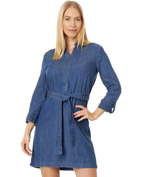 Платье Tommy Hilfiger Popover Chambray with Belt, цвет Medium Benson