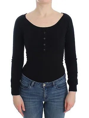 ERMANNO SCERVINO Нижнее белье, черный кашемировый свитер, кардиган IT44 / US M Рекомендуемая розничная цена 250 долларов США