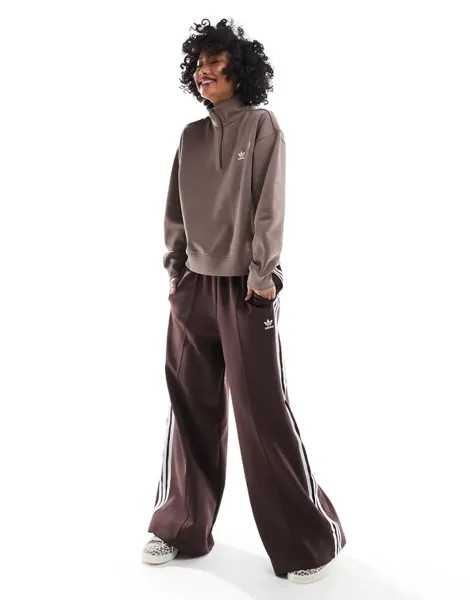 Коричневый свитшот на молнии adidas Originals Essentials