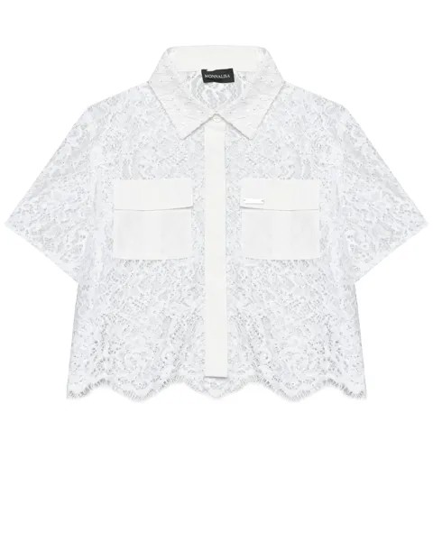 Кружевная белая блуза Monnalisa