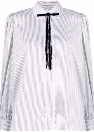 Alessandra Rich рубашка в полоску с воротником Питер Пэн