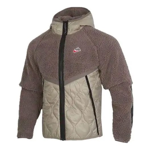 Куртка Nike Sportswear Hooded Fleece Jacket Men Brown Camel, цвет camel