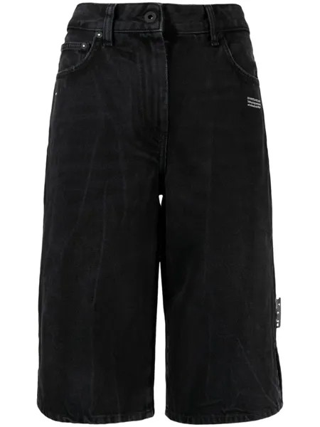 Off-White шорты с логотипом, черный