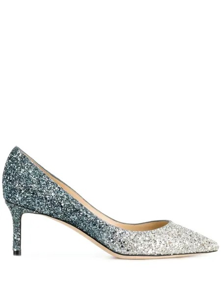 Jimmy Choo туфли-лодочки 'Romy 60' с блестками, металлик