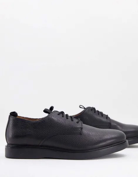 Черные кожаные туфли на шнуровке H By Hudson-Черный