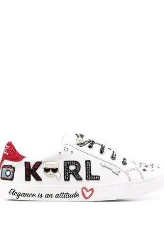 Karl Lagerfeld кеды с нашивкой-логотипом
