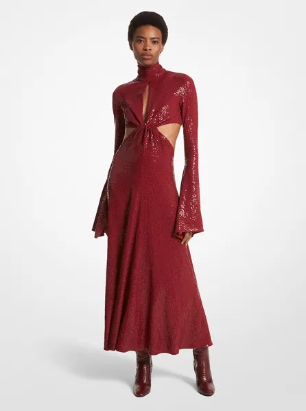 Платье-капелька из эластичного джерси с вышивкой вручную и пайетками Michael Kors