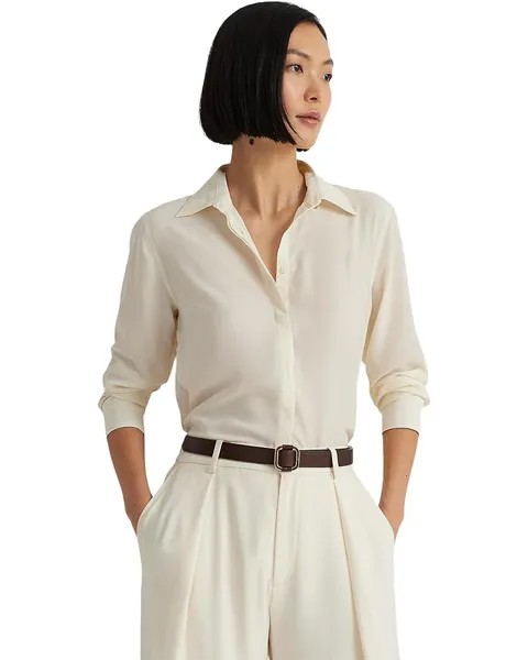 Рубашка LAUREN Ralph Lauren Crepe Shirt, кремовый