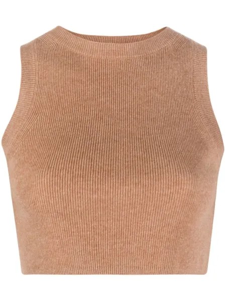 Укороченный топ в рубчик Cashmere In Love, бежевый