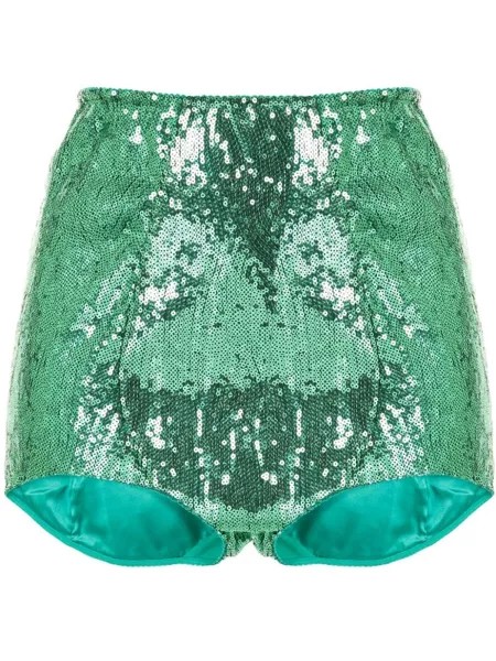 Dolce & Gabbana шорты с пайетками, зеленый