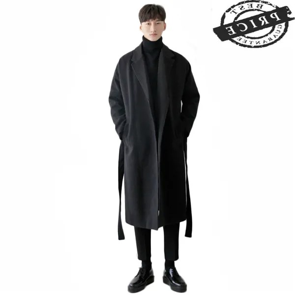 Мужской осенне-зимний Тренч 2021, пальто, куртка, Мужская Повседневная модная облегающая мужская верхняя одежда, LWL651