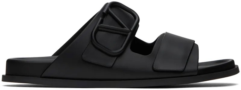 Черные фирменные сандалии с логотипом Valentino Garavani, цвет Nero