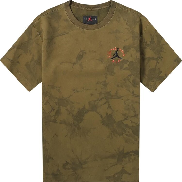 Футболка Cactus Jack by Travis Scott x Air Jordan Short-Sleeve T-Shirt 'Medium Olive', зеленый