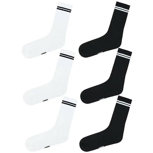 Набор носков 6 пар 41-45 белые черные спортивные подарок детские женские мужские модные принт смешные веселые хлопок гетры высокие теплые для бега