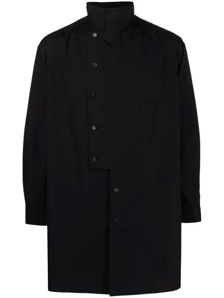 Yohji Yamamoto рубашка оверсайз со смещенной застежкой