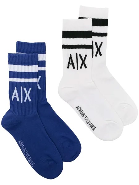 Armani Exchange комплект из двух пар носков с логотипом