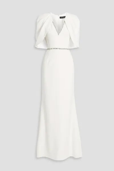 Свадебное платье из крепа с эффектом кейпа Jenny Packham, цвет Off-white