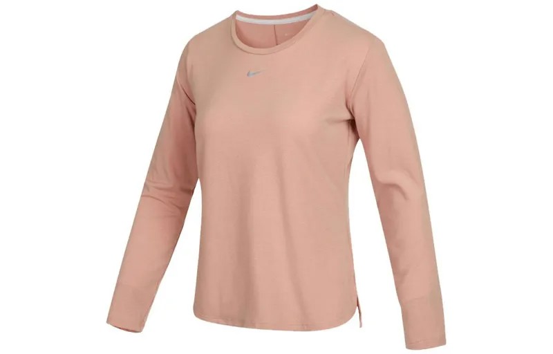 Футболка-пуловер Dri-FIT One Luxe с круглым вырезом и длинными рукавами «Rose Retro Gray» Nike