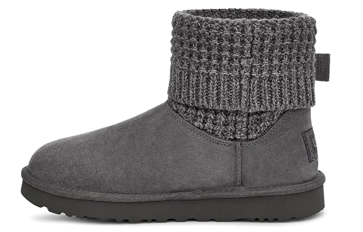 Зимние ботинки женские низкие серые Ugg