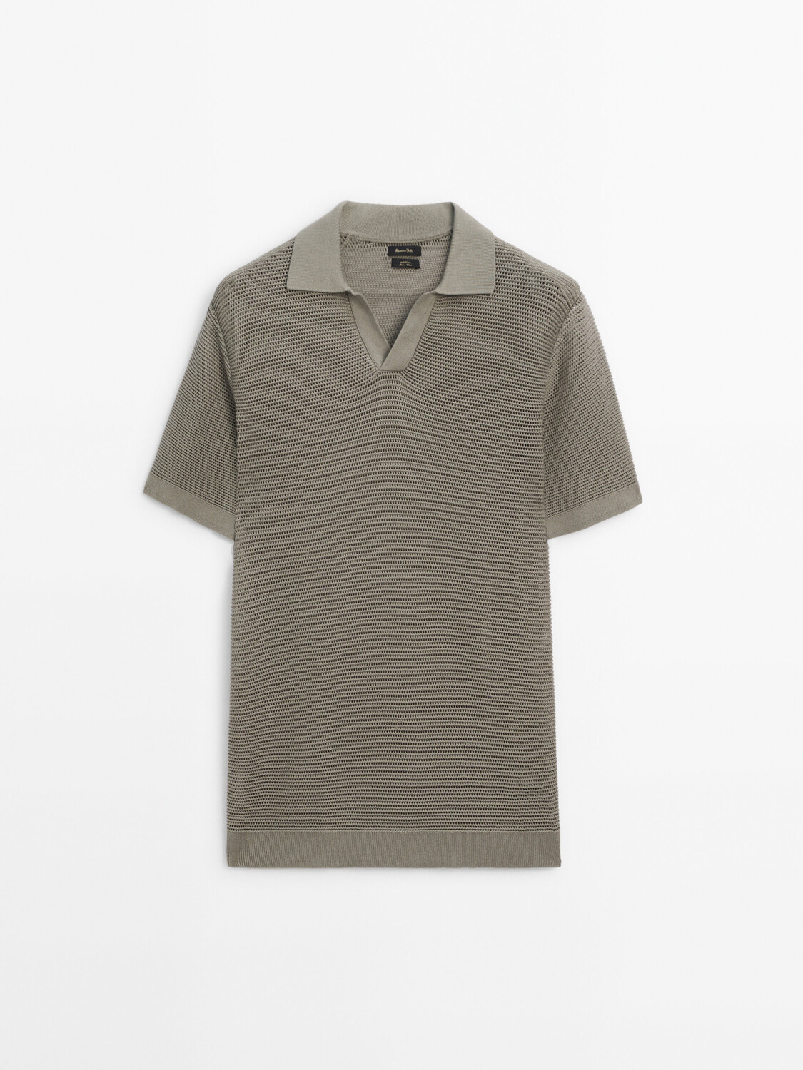 Рубашка поло Massimo Dutti Short Sleeve Textured Knit, темно-серый