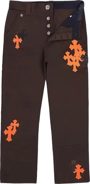 Брюки Chrome Hearts Cross Patch Carpenter Pants 'Brown/Orange', коричневый