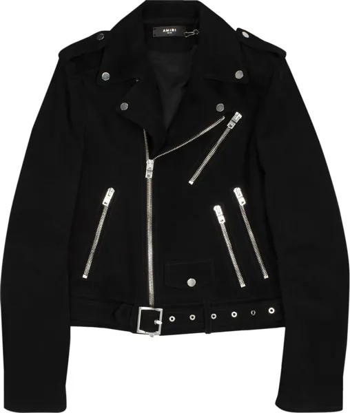 Куртка Amiri Perfecto Suede Jacket 'Black', черный