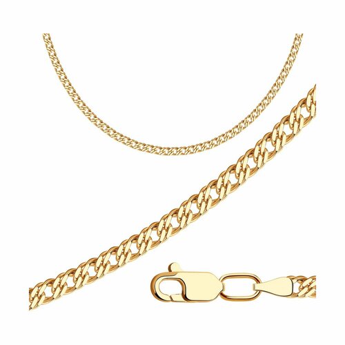 Цепь Diamant online, серебро, 925 проба, золочение, длина 45 см, средний вес 7.32 г, , золотистый
