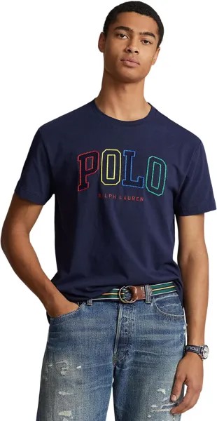 Рубашка-поло Classic Fit Logo Jersey Short Sleeve T-Shirt Polo Ralph Lauren, цвет Cruise Navy