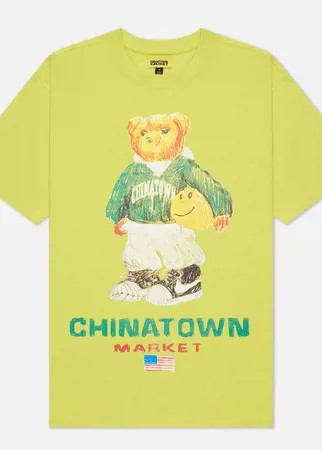 Мужская футболка Chinatown Market Smiley Sketch Basketball Bear, цвет зелёный, размер M