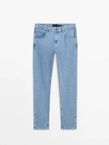 Джинсы свободного кроя из смесового хлопка Massimo Dutti, индиго