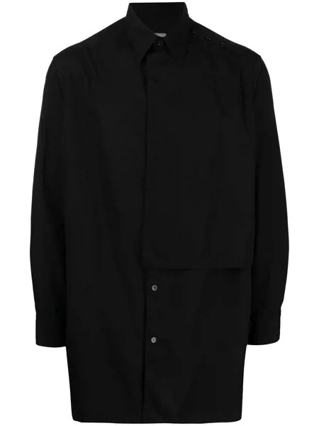 Yohji Yamamoto рубашка оверсайз с пуговицами на плечах